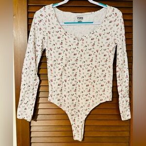 Victoria’s Secret PINK Floral Thong Bodysuit.